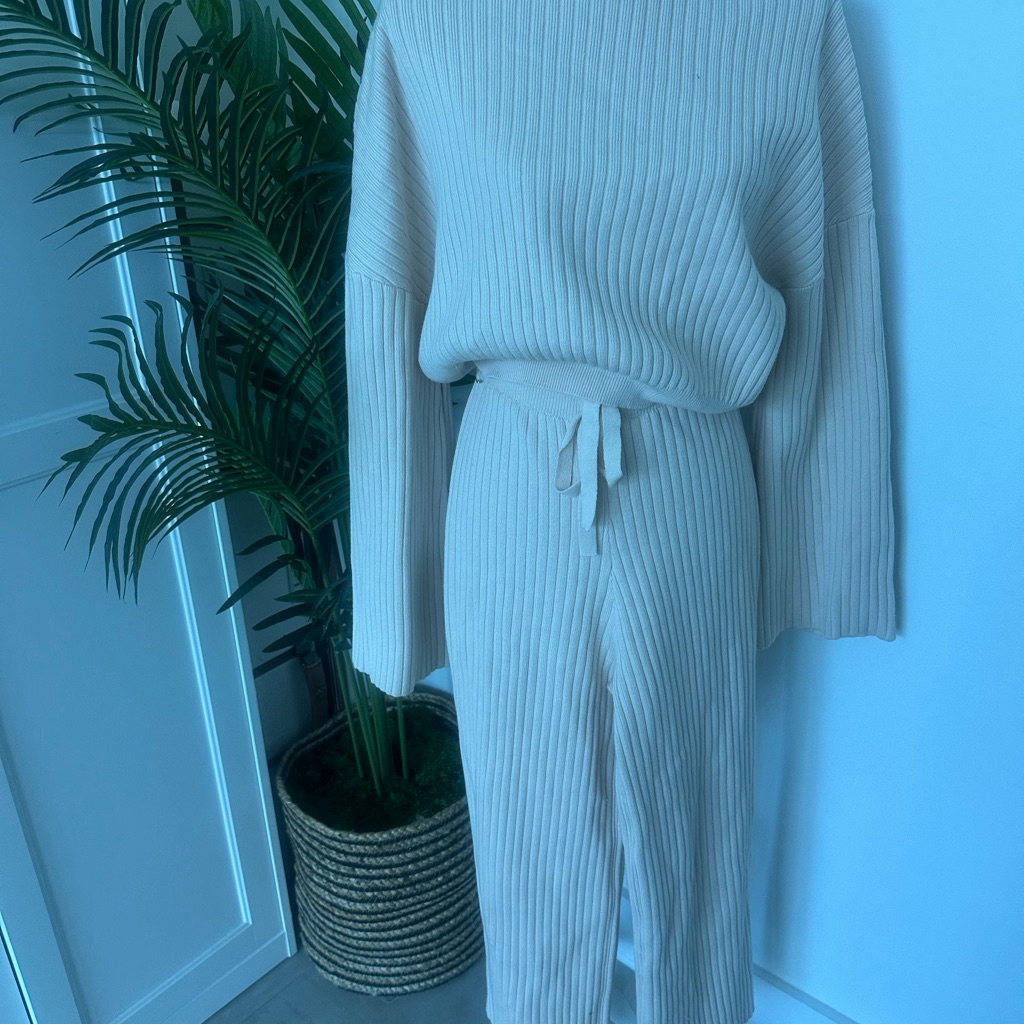 Cream Ribbed Knit Sweater And Pants Set Brand Lulus